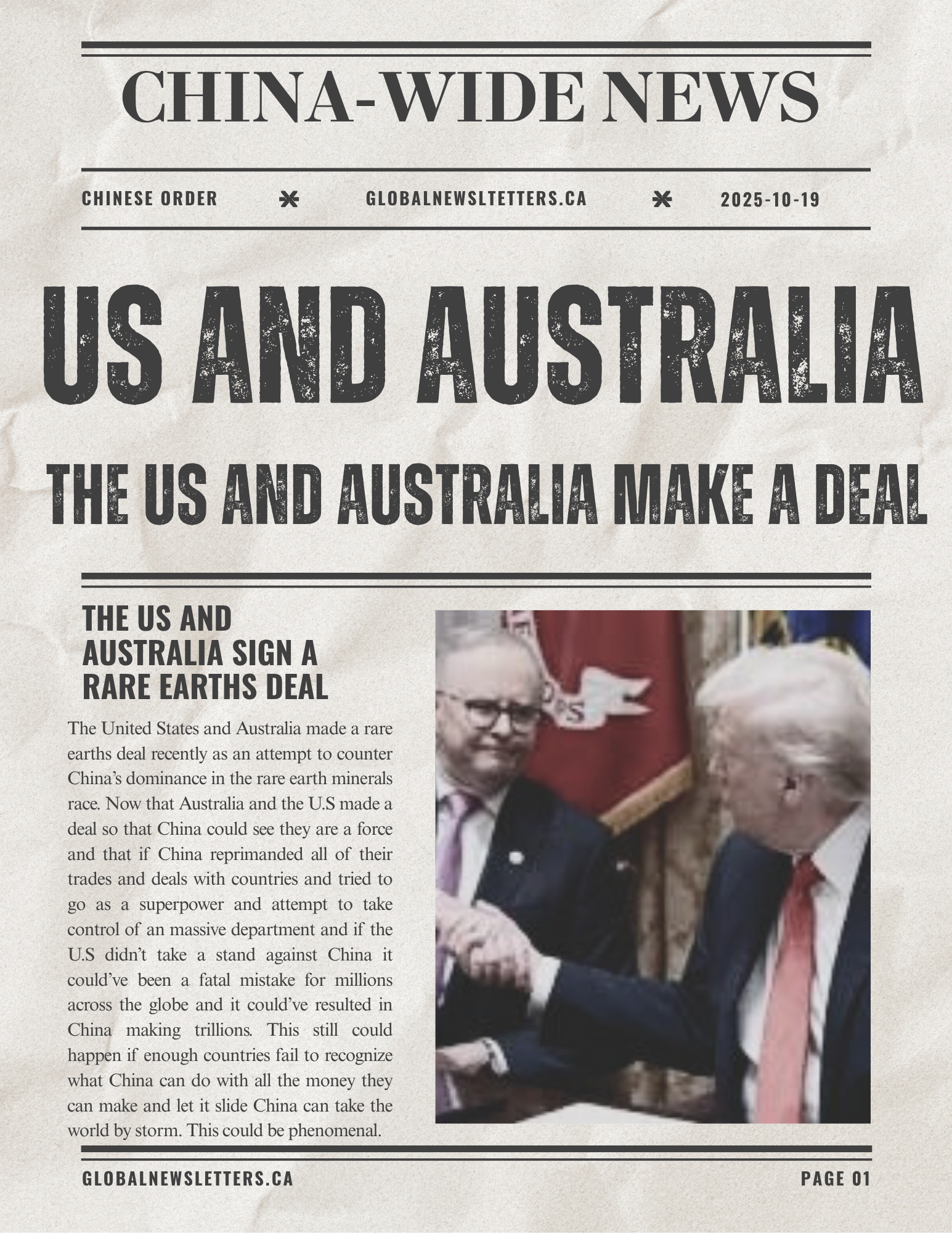 China-wide Newsletter (Multiple Pages)