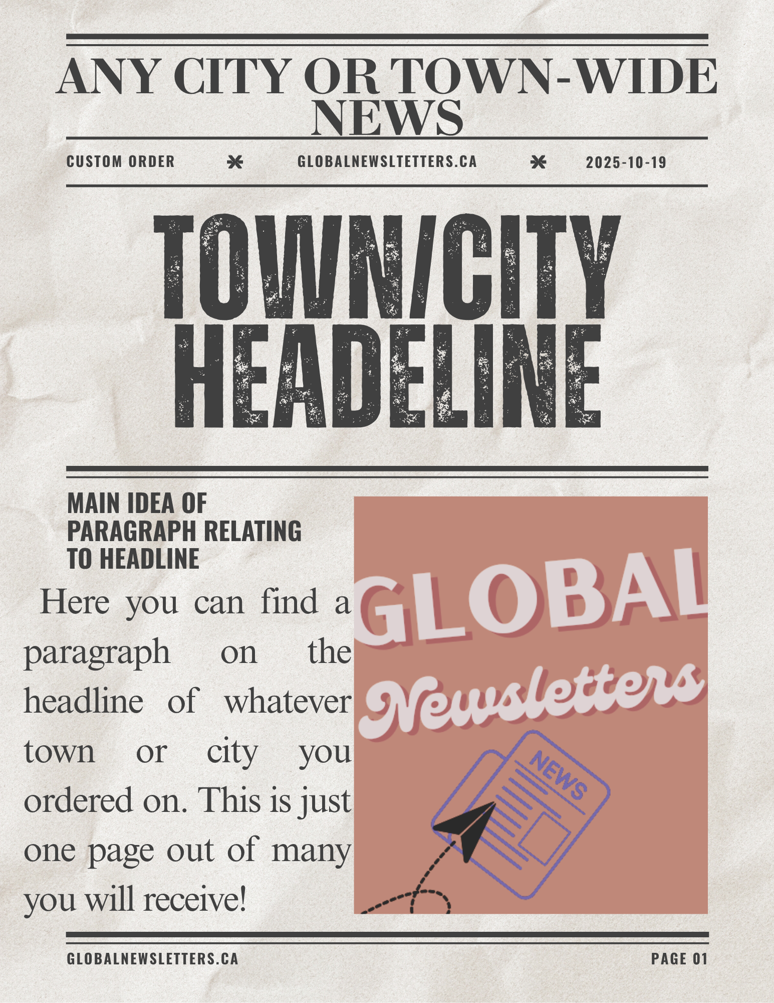Any CIty/Town Newsletter (Multiple Pages)