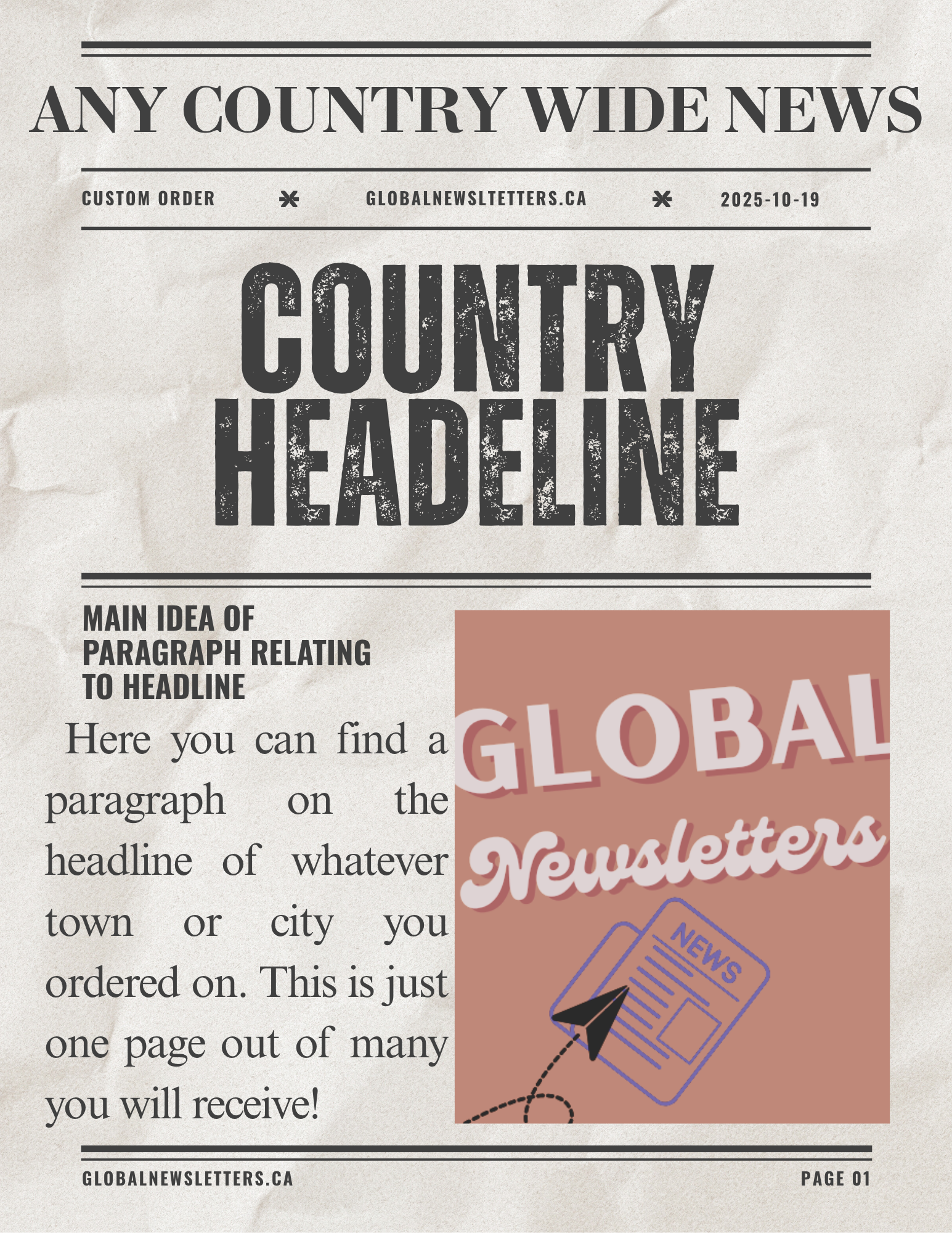 Any Country Newsletter (Multiple Pages)